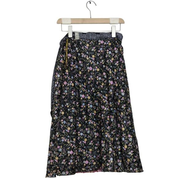 Mexicali Blues Layered Wrap Skirt Hippie Boho Reversible Silk Womens One Size Ne - Picture 4 of 6